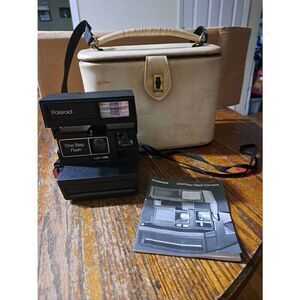 Vintage Polaroid One Step Flash Instant Camera with Paperwork